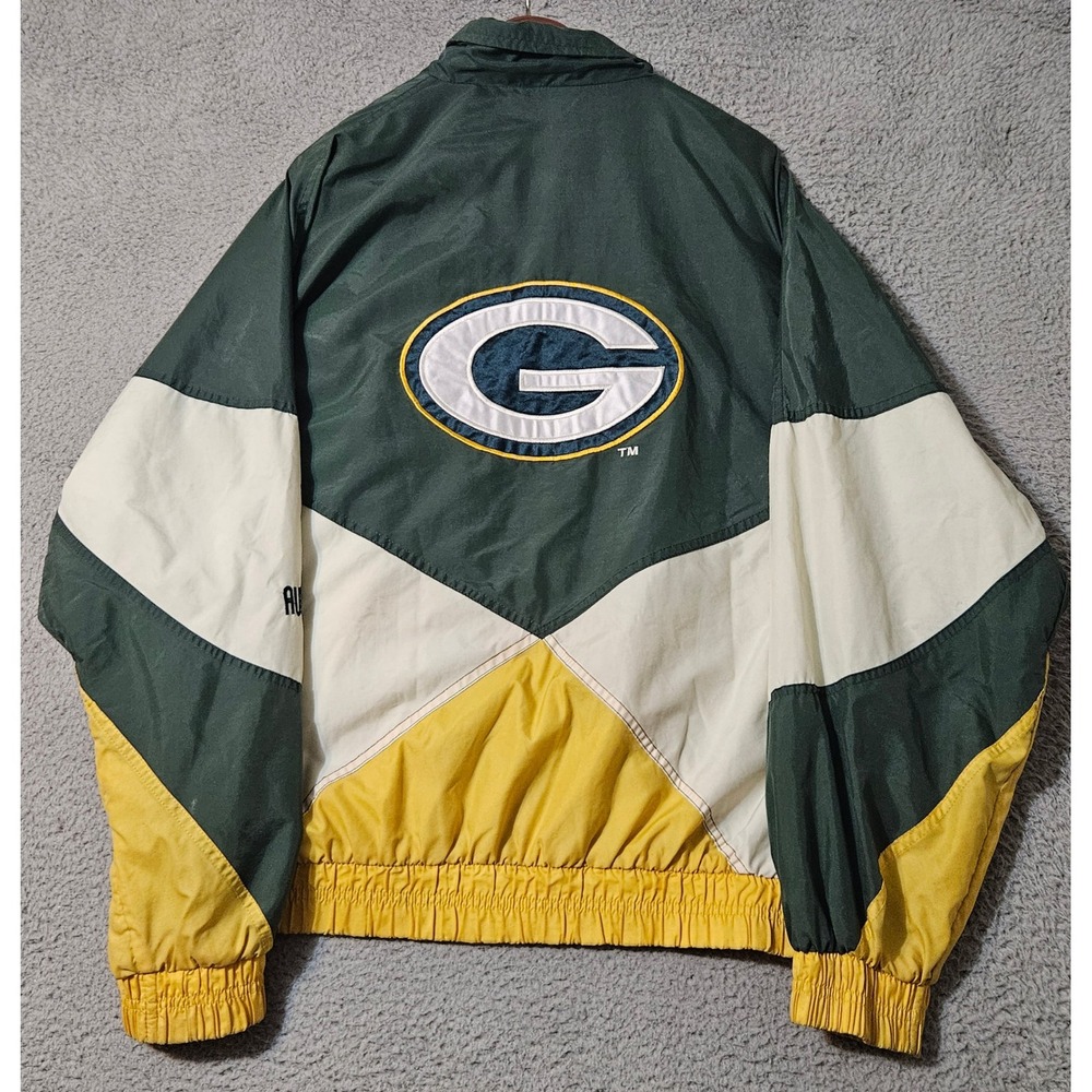 Vintage Logo Athletic PRO LINE‎ Greenback Packers Jacket Mens Large Zip-Up 90s